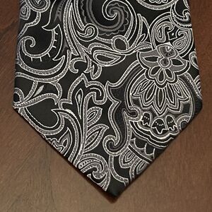 Stafflord Black Gray 100% Polyester Men’s Neck Tie Made In China